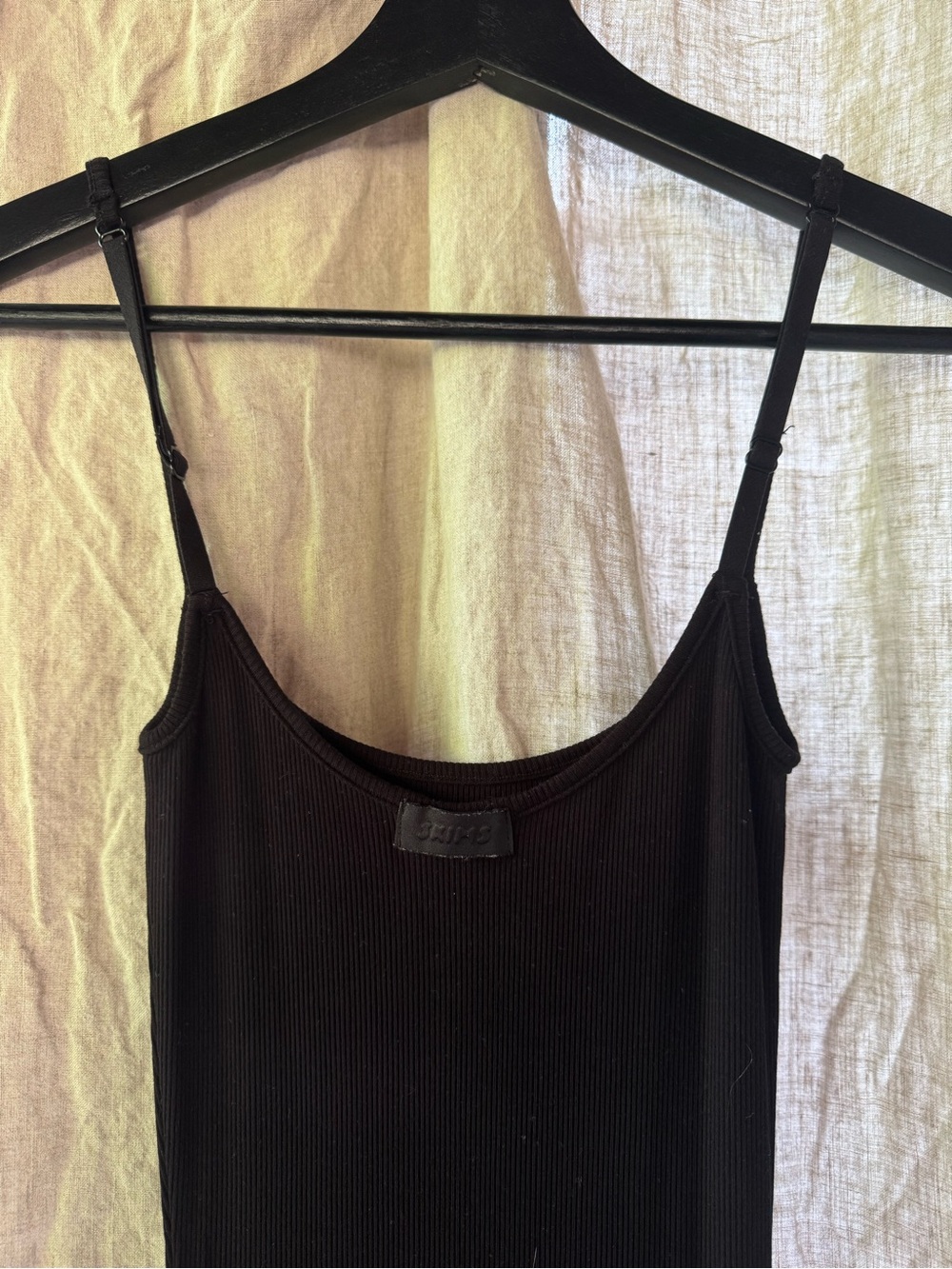 SKIMS Black Stretch Slip Maxi Dress - Spaghetti Straps - Picture 3 of 5